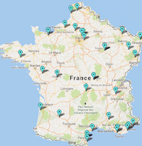 La carte de France des parcs d'attractions et de loisirs