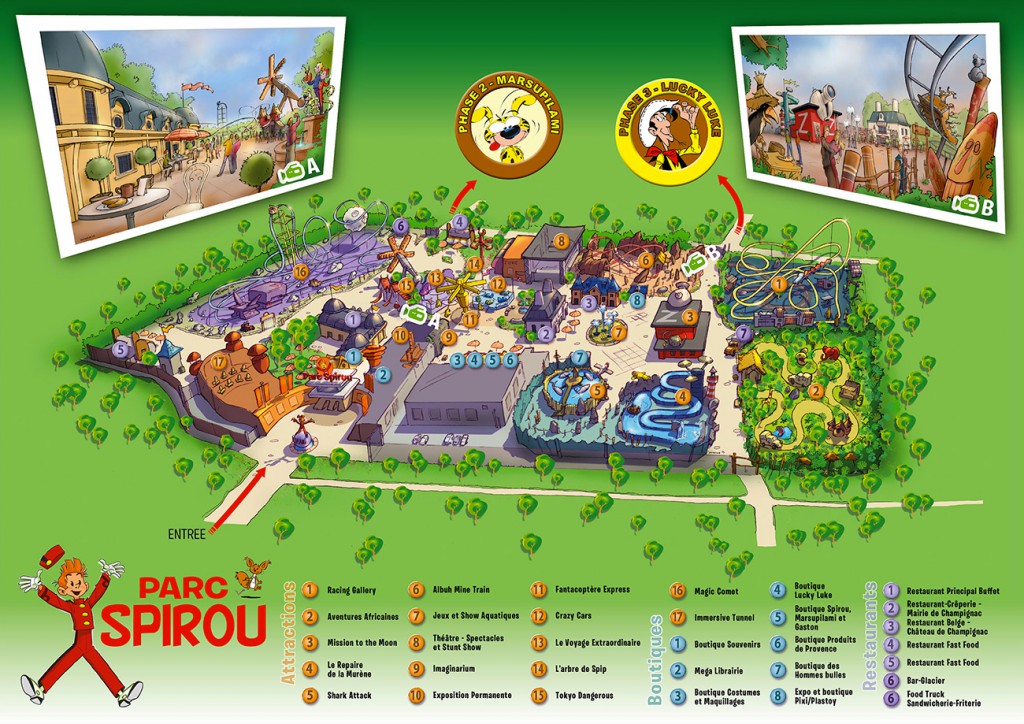 Parc Spirou : plan des attractions