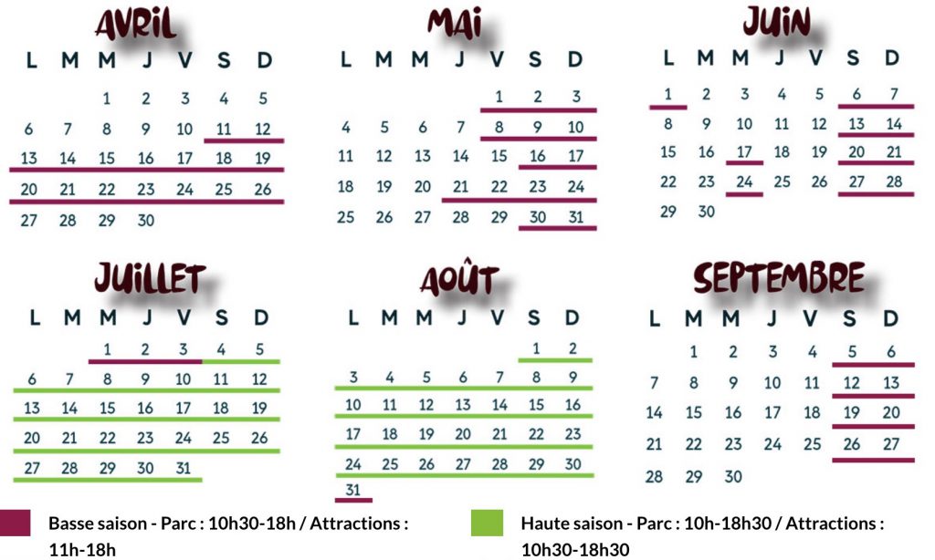 Date d'ouverture et horaires de Papea Parc : le calendrier