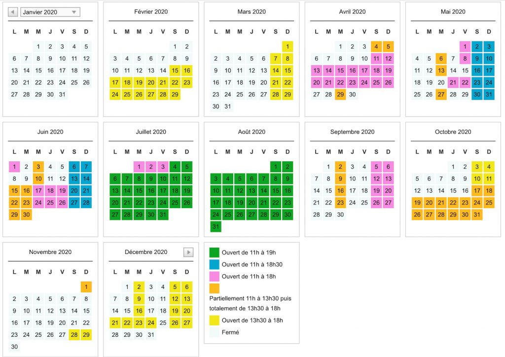 dates et horaires d'ouverture récré des 3 curés 2020