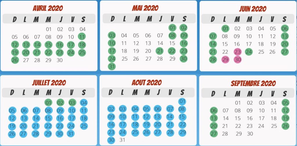 Date ouverture Kingoland calendrier 2020