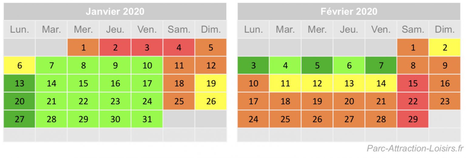 Affluence Disney 2023 : calendrier de la fréquentation Disneyland