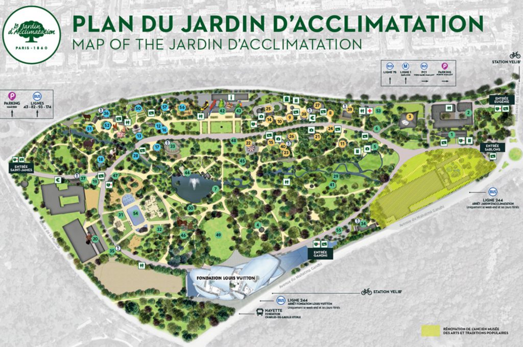 plan jardin acclimatation liste attractions