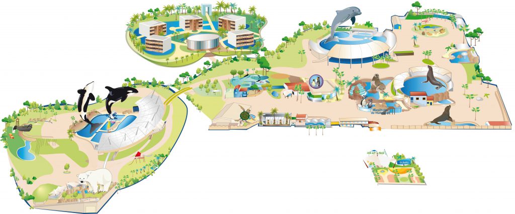 Plan Marineland et parcs alentours