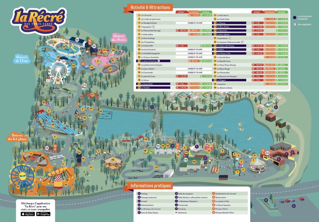 Plan parc récré des 3 curés et attractions