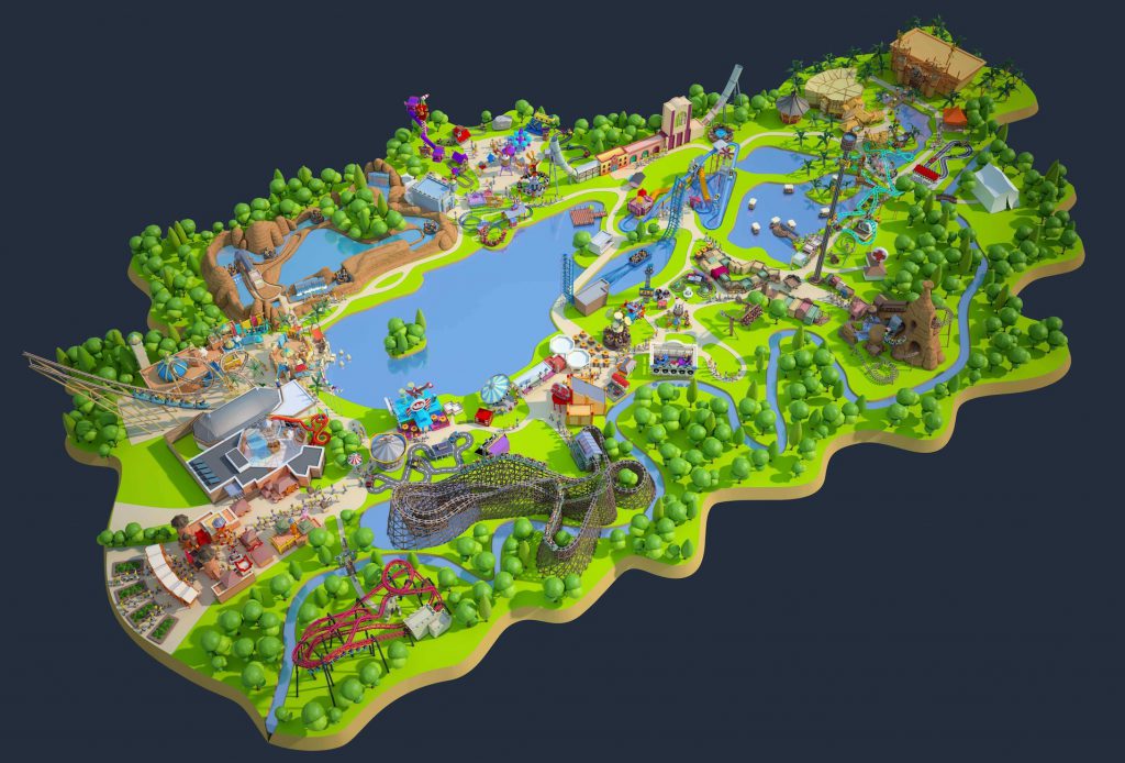 plan du parc Walibi Belgique et attractions