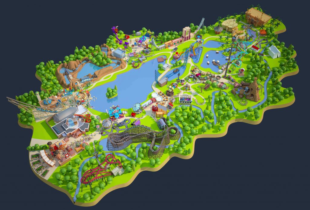 plan du parc Walibi Belgique et attractions