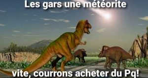 blague dinosaures meteorite pq confinement