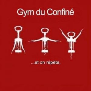 Apéro, la gym du confiné en une image drole