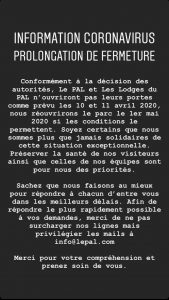 date re ouverture le pal 2020