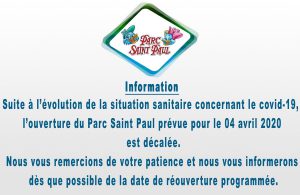 date re ouverture parc saint-paul 2020