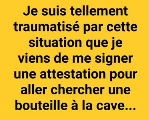 Le traumatisme de l'attestation de sortie confinement blague humour jour