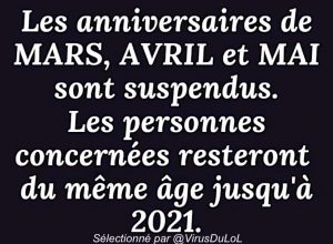 pas d'anniversaire en mars avril et mai