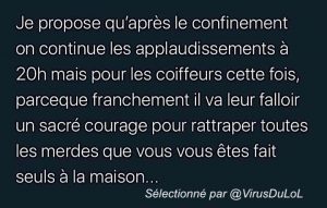 applaudir les coiffeurs apres le confinement