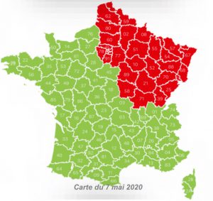 carte couleur departements rouge vert deconfinement pour ouverture des parcs attraction et loisirs 