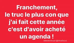 connerie d'avoir acheté un agenda en 2020 a cause coronvirus