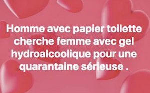 homme avec papier toilette cherche femme avec gel hydroalcoolique