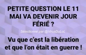 1er mai devient fermé vu que liberation apres la guerre pour le deconfinement