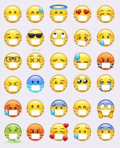 nouveaux emojis emoticones avec masques photo liste