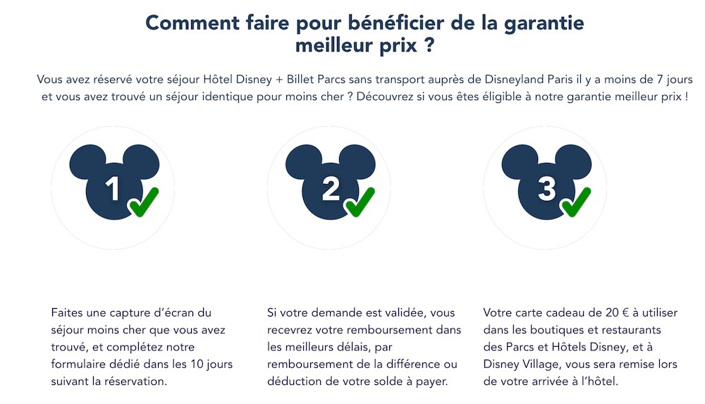 garantie prix le plus bas Disneyland paris