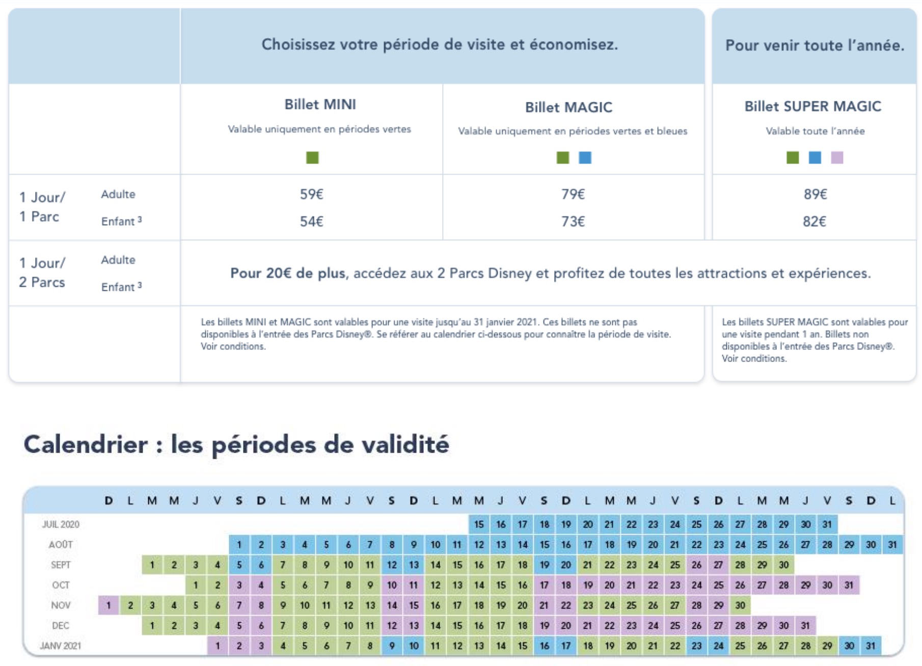 disneyland paris tarif