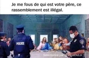 blague couvre-feu jésus et les apotres se font verbaliser