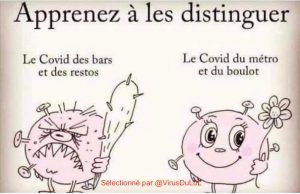 distinguez le virus des bars du virus du travail et du métro