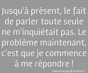 parler toute seule ne m'inquiétait pas mais maintenant je commence à me répondre - humour covid