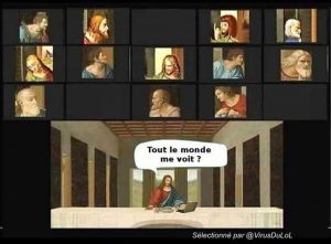 Blagues, images drôles, gifs décapants, vidéos marrantes, boulet du jour - Page 41 La-cene-version-jesus-en-conf-via-zoom-300x221