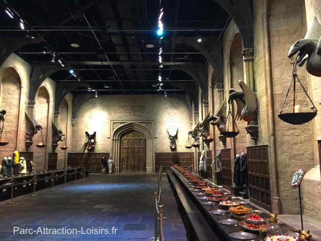 grande salle banquer à Poudlard : Harry Potter Studio Tour de Londres