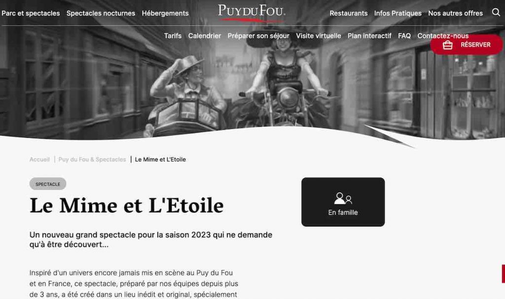 Le nouveau spectacle du Puy du Fou "Mimie et l'étoile"