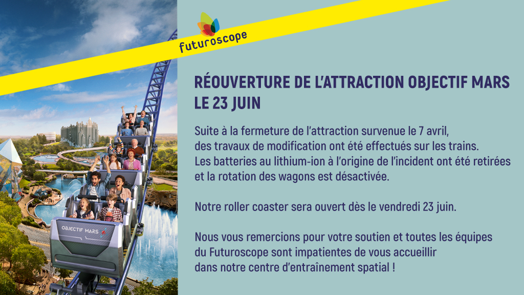 quand re-ouvre objectif mars Futuroscope ? 