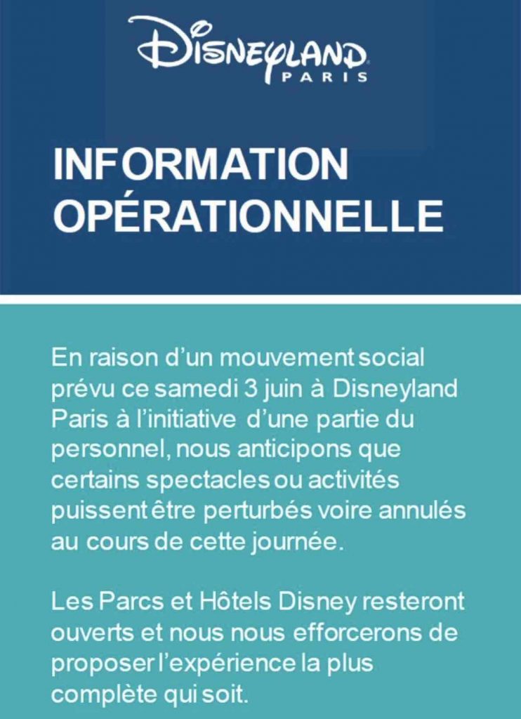 date grève disney et impact