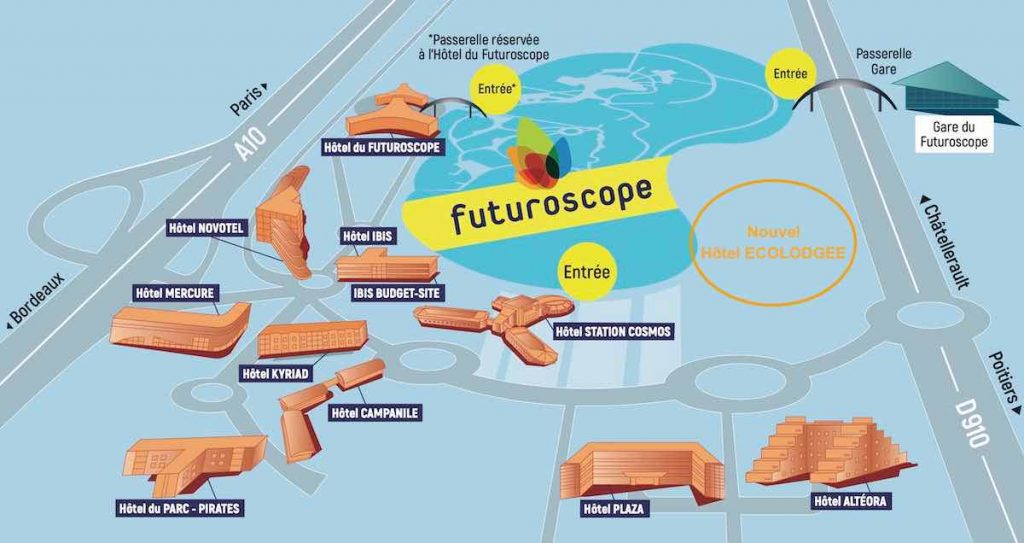 Plan des hôtels proches du Futuroscope