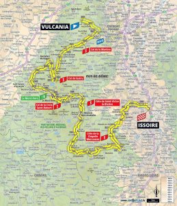 carte ville etape tour de france vélo Vulcania 