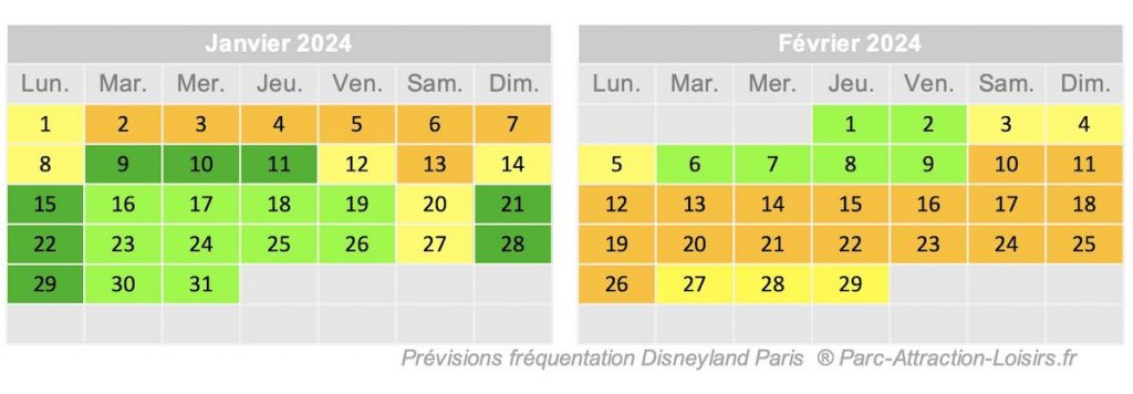 affluence disneyland paris en janvier fréquentation disney février 2024