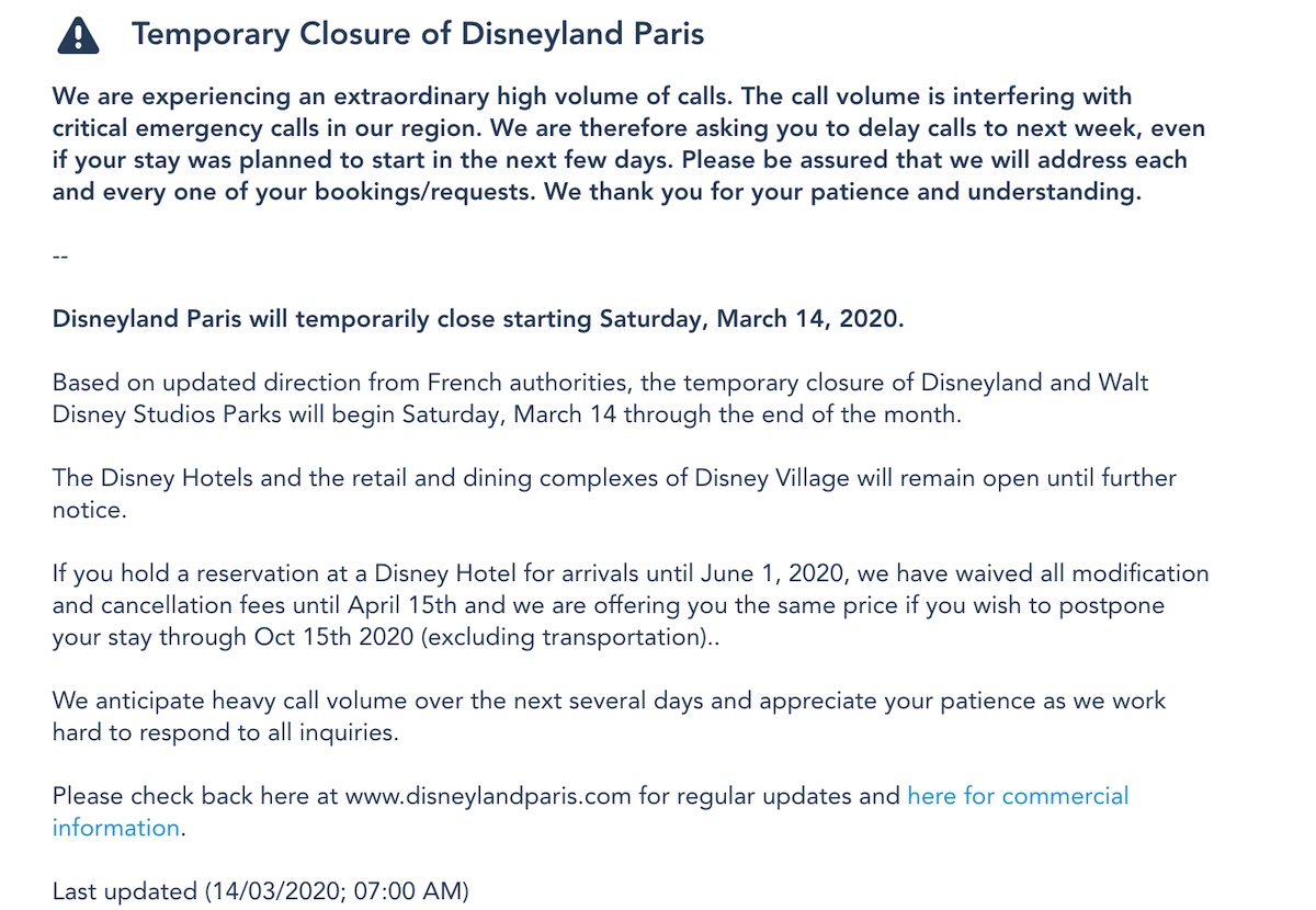 Disneyland Paris Coronavirus live status Is Disneyland Paris Closed