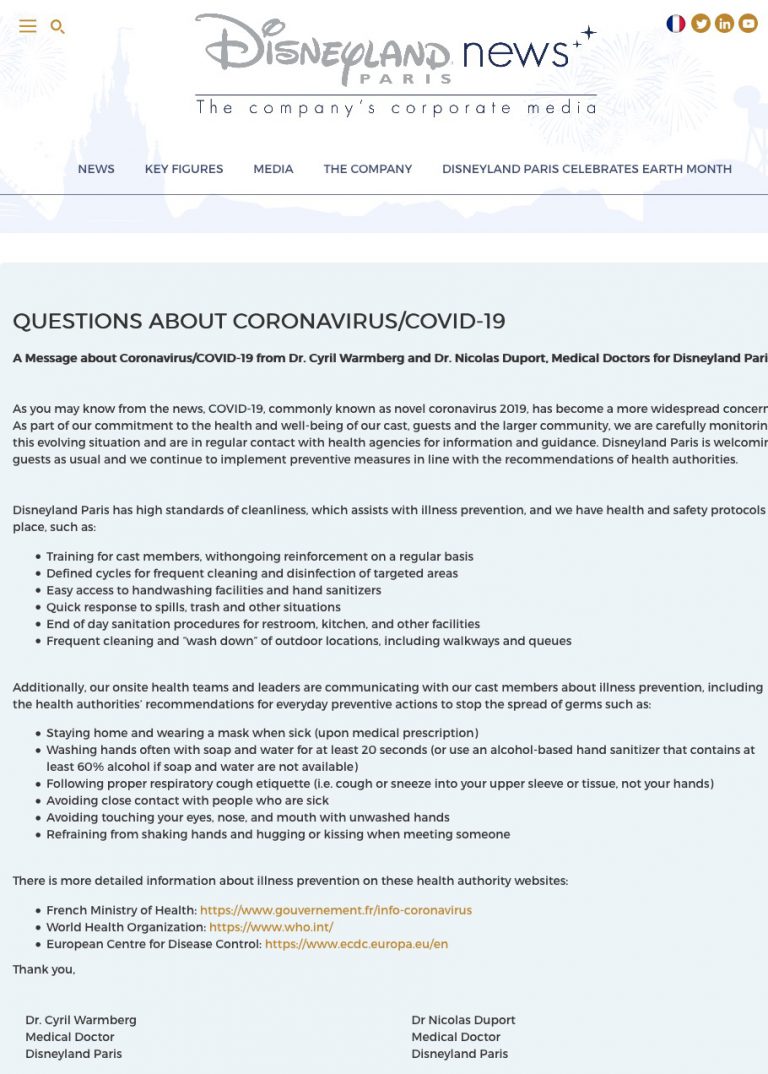 Disneyland Paris Coronavirus live status Is Disneyland Paris Closed