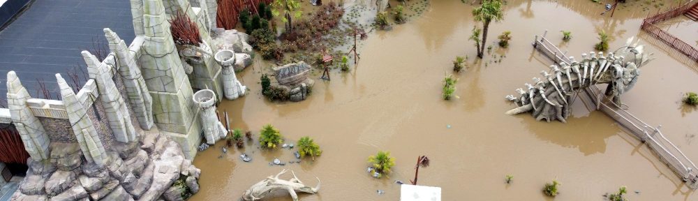 Nouveauté attraction Walibi Belgium Kondaa sous l'eau après inondation