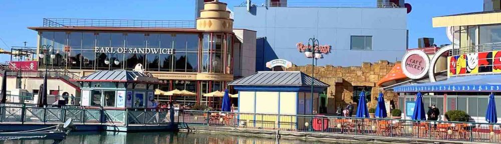 restaurant earl of sandwich avec vue sur le lac Disney