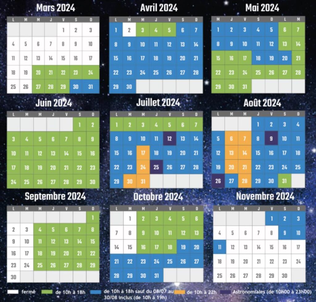 calendrier ouverture Vulcania : horaire et jour d'ouverture et fermeture