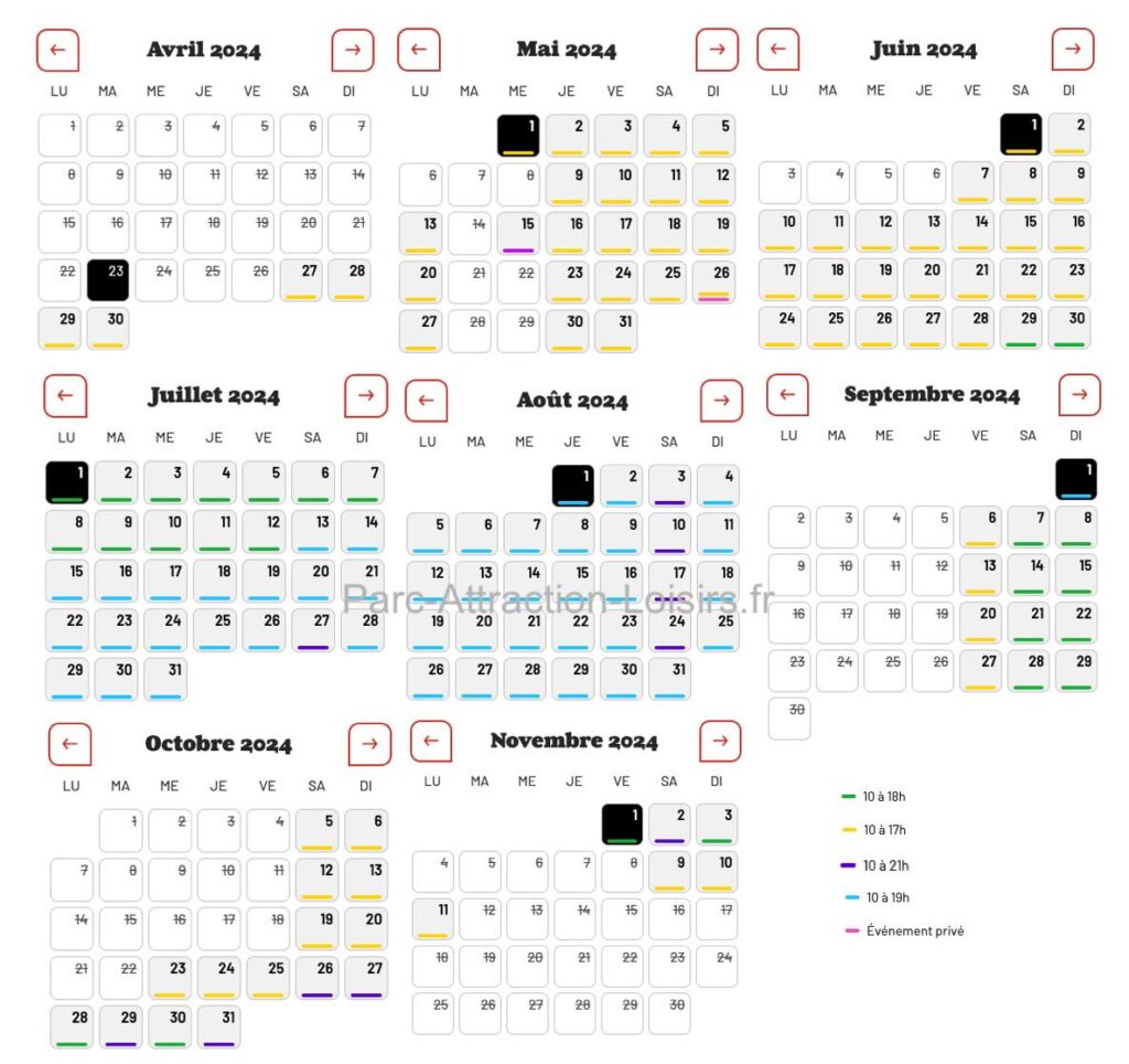 calendrier d'ouverture bobbejaanland 2024 : date et horaire d'ouverture affluence