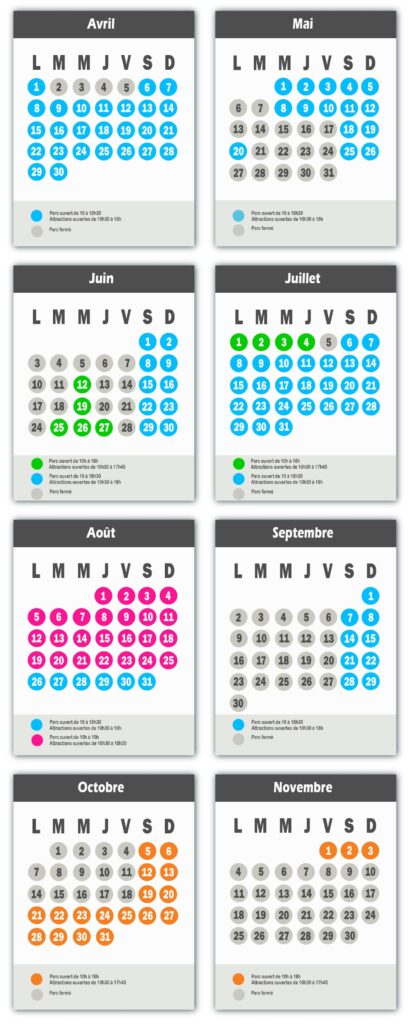 calendrier ouverture parc saint paul 2024 affluence