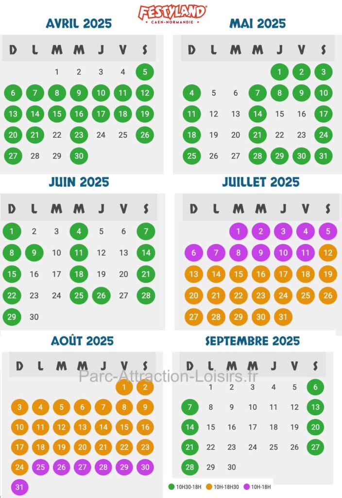 Calendrier d'ouverture, affluence et horaire Kingoland 2025