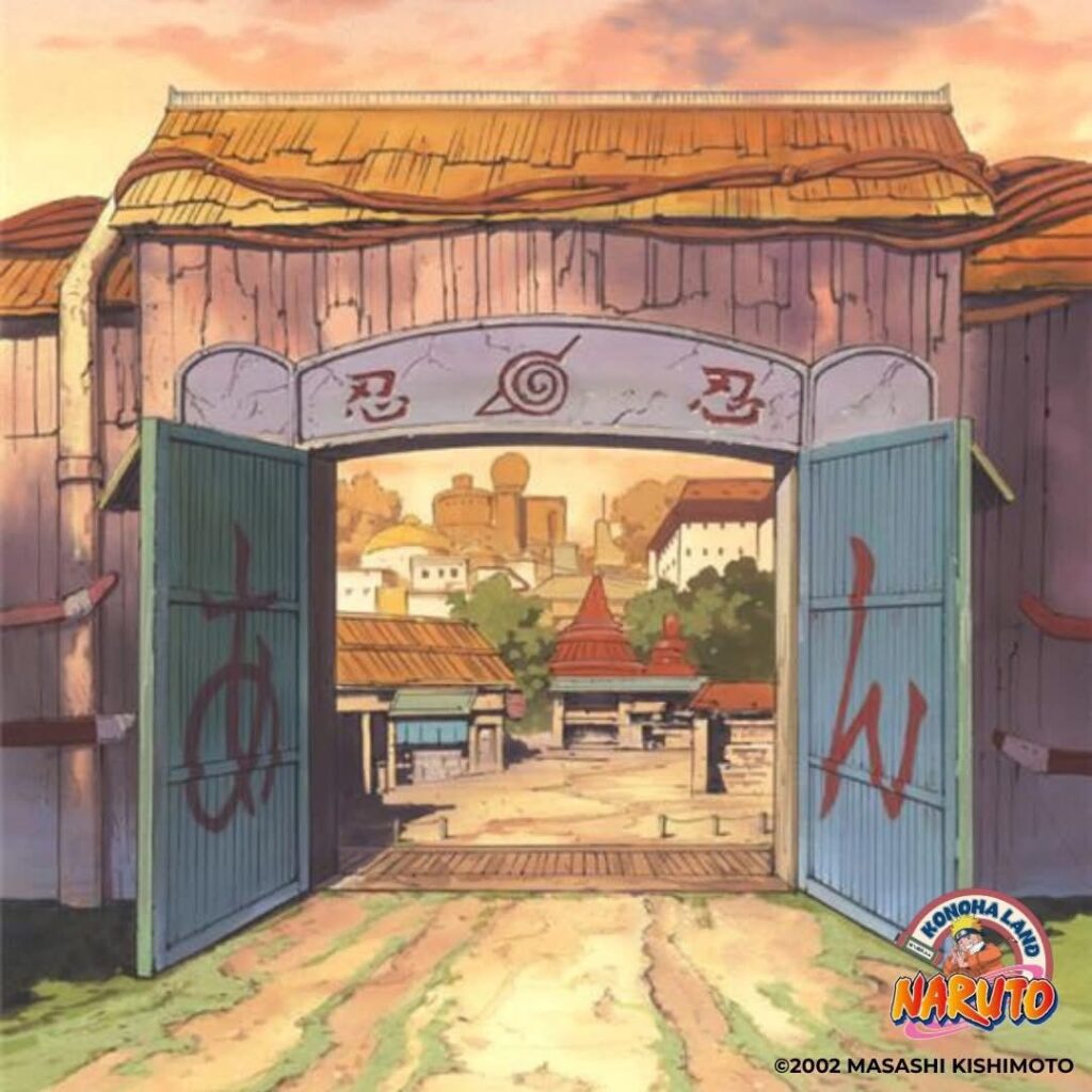 dessin entree vile naruto au parc spirou