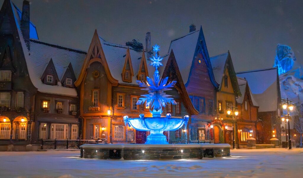Disneyland Paris sous la neige