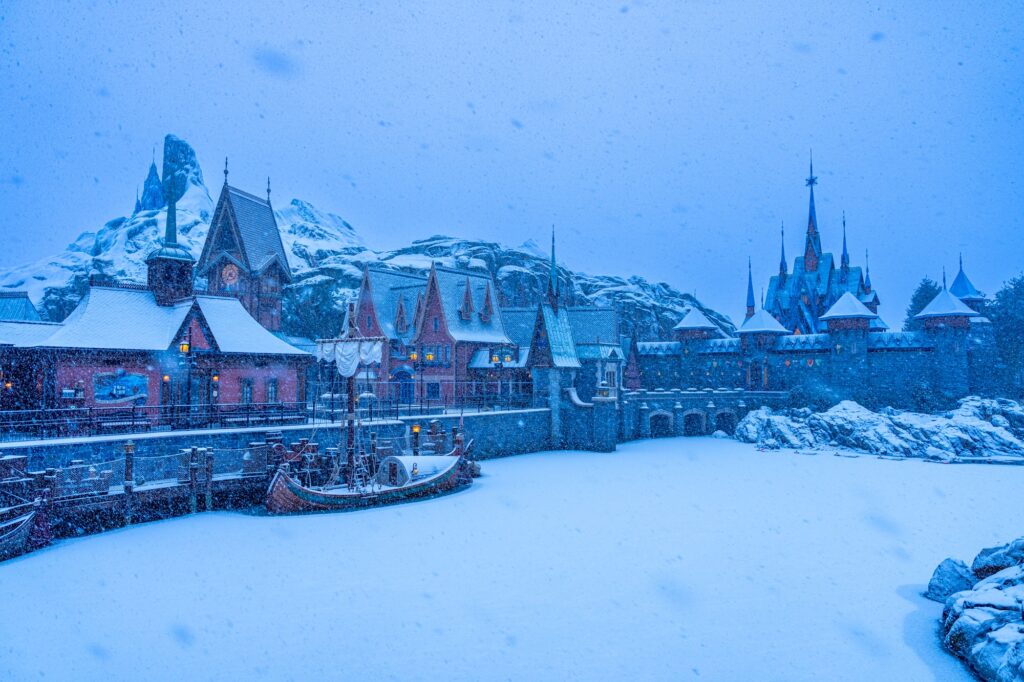 Disneyland Paris sous la neige