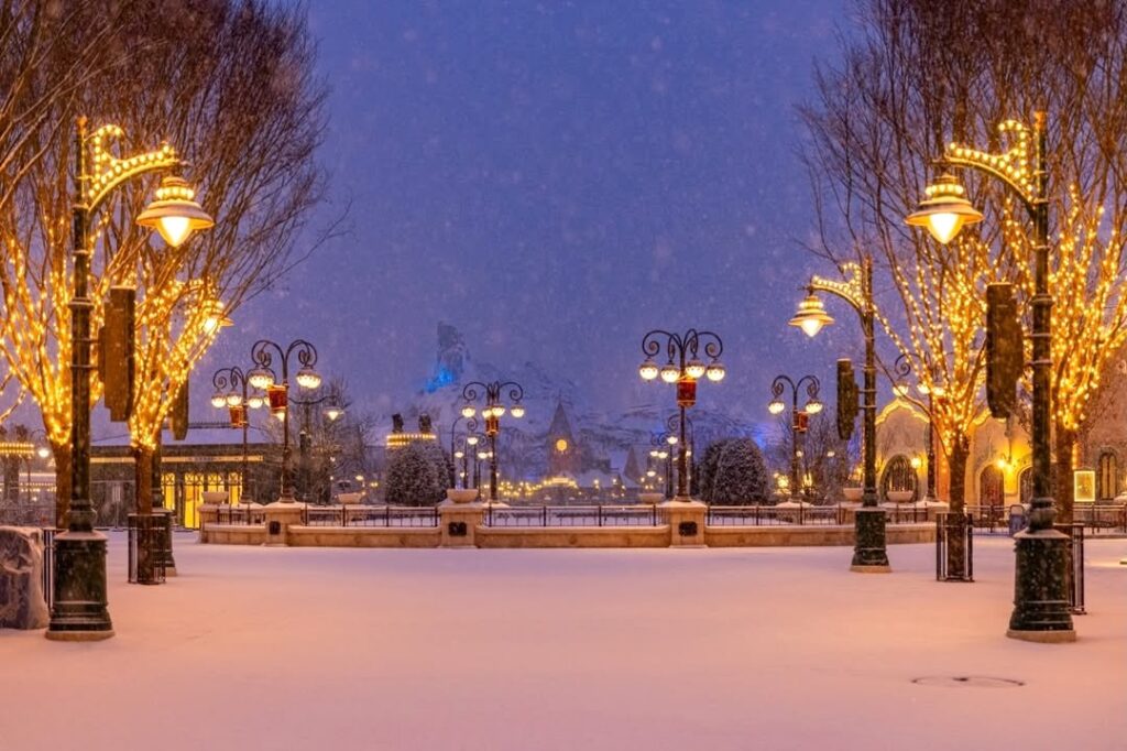 Disneyland Paris sous la neige