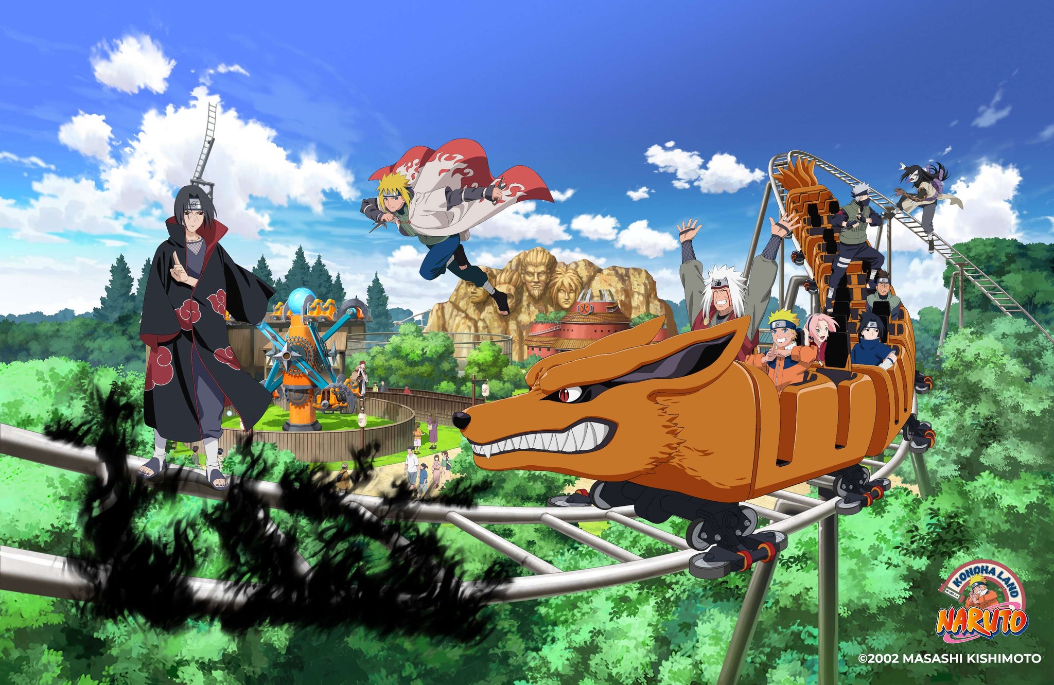 Photos, statues et nouveaux visuels pour la zone Naruto qui ouvre en 2026 au Parc Spirou