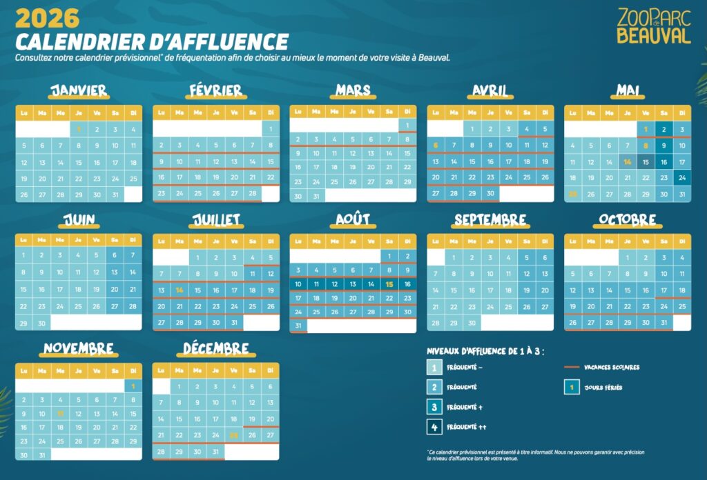 calendrier affluence Zoo de Beauval : meilleur jour de visite, jour à éviter en 2026